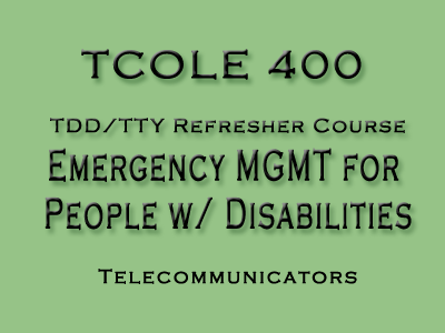 TDD/TTY Refresher 400 course image
